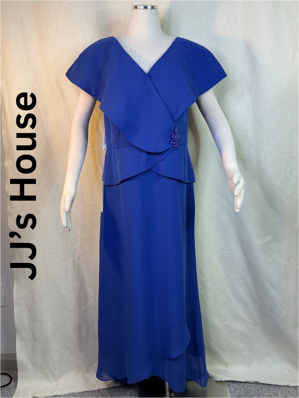JJ’s House NWT Royal Blue Chiffon Formal Evening Mother Bride Dress US 16W